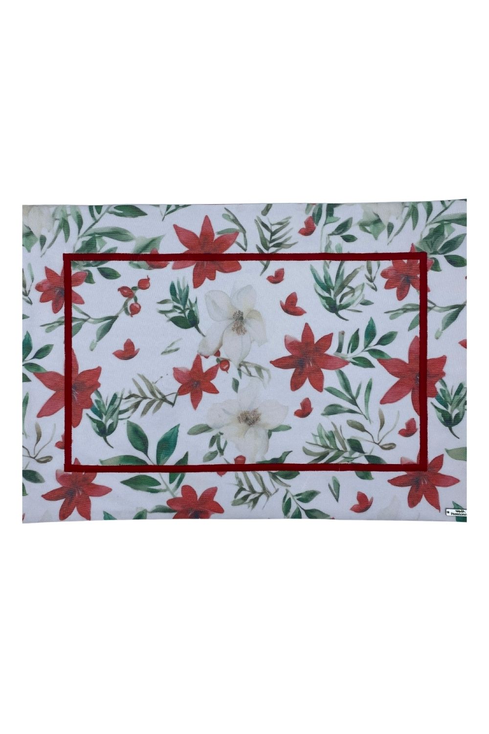 Jogo Americano Poinsettia Vermelha