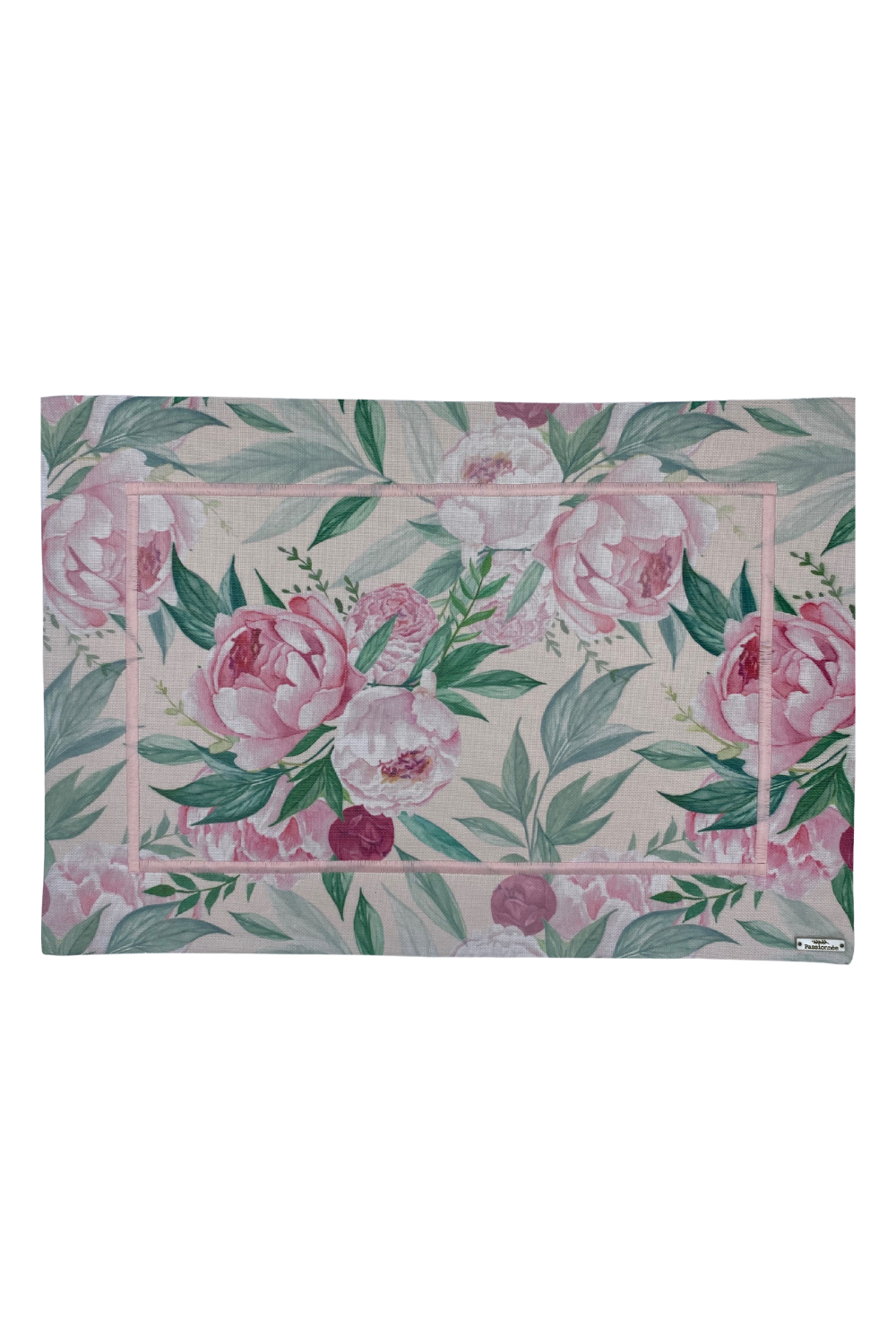 Jogo Americano Peônia Rosa e Verde