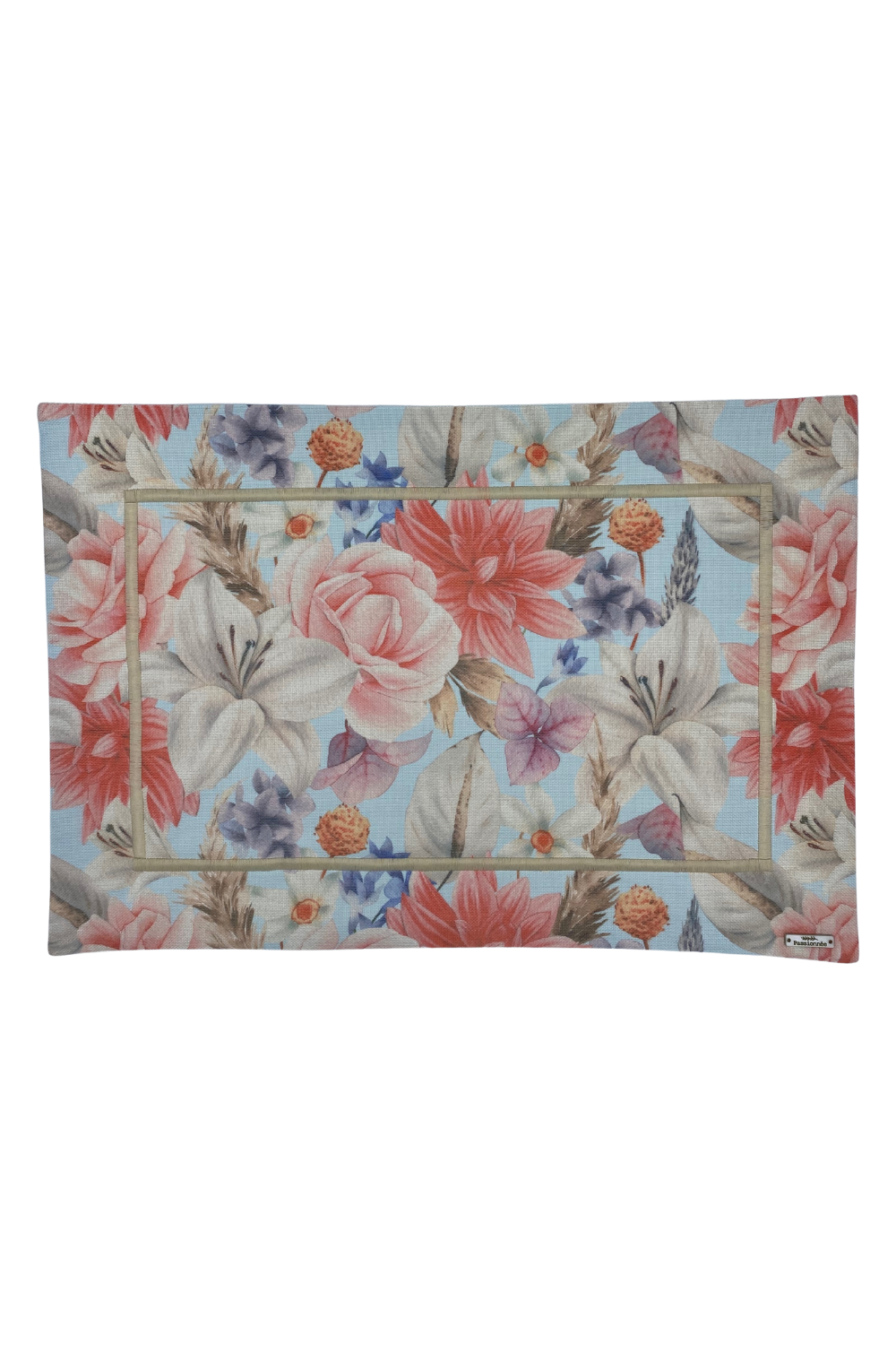 Jogo Americano Floral Turquesa